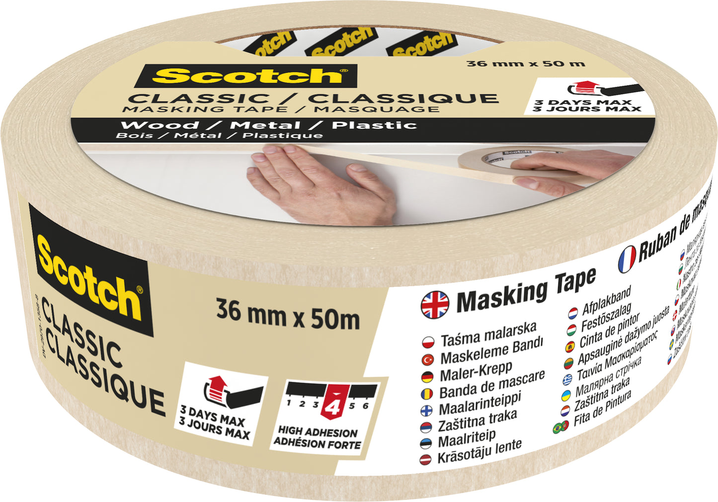 Scotch Classic Afplaktape 36mmx50m Beige - 3