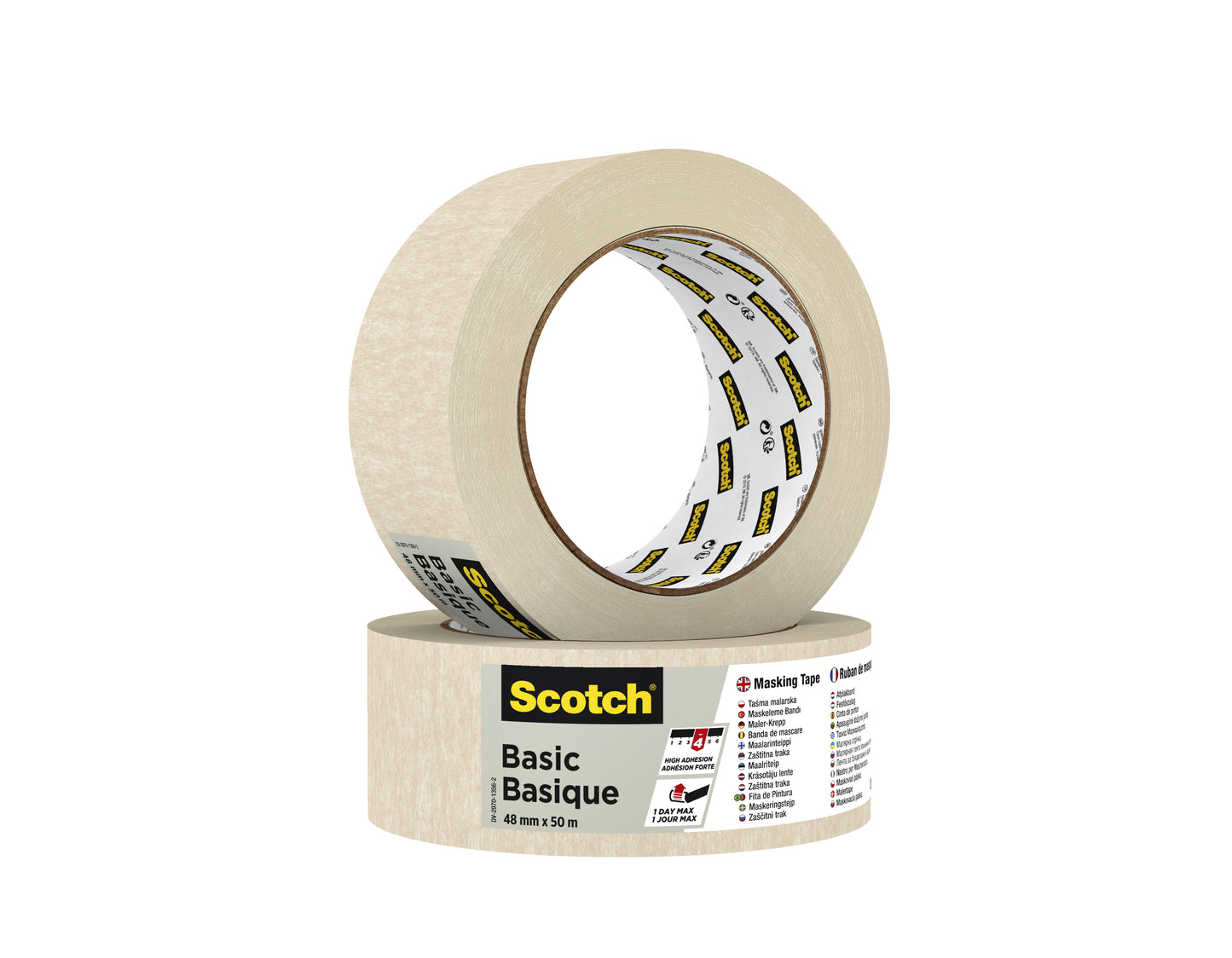 Afplaktape Scotch Basic 48mm x 50m, Beige - 4
