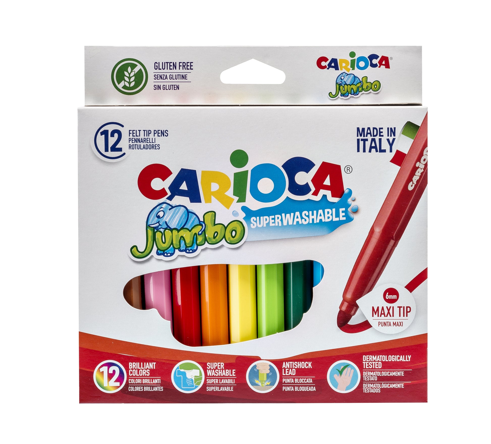 Viltstift Carioca Jumbo Maxi Assorti 12 Stuks