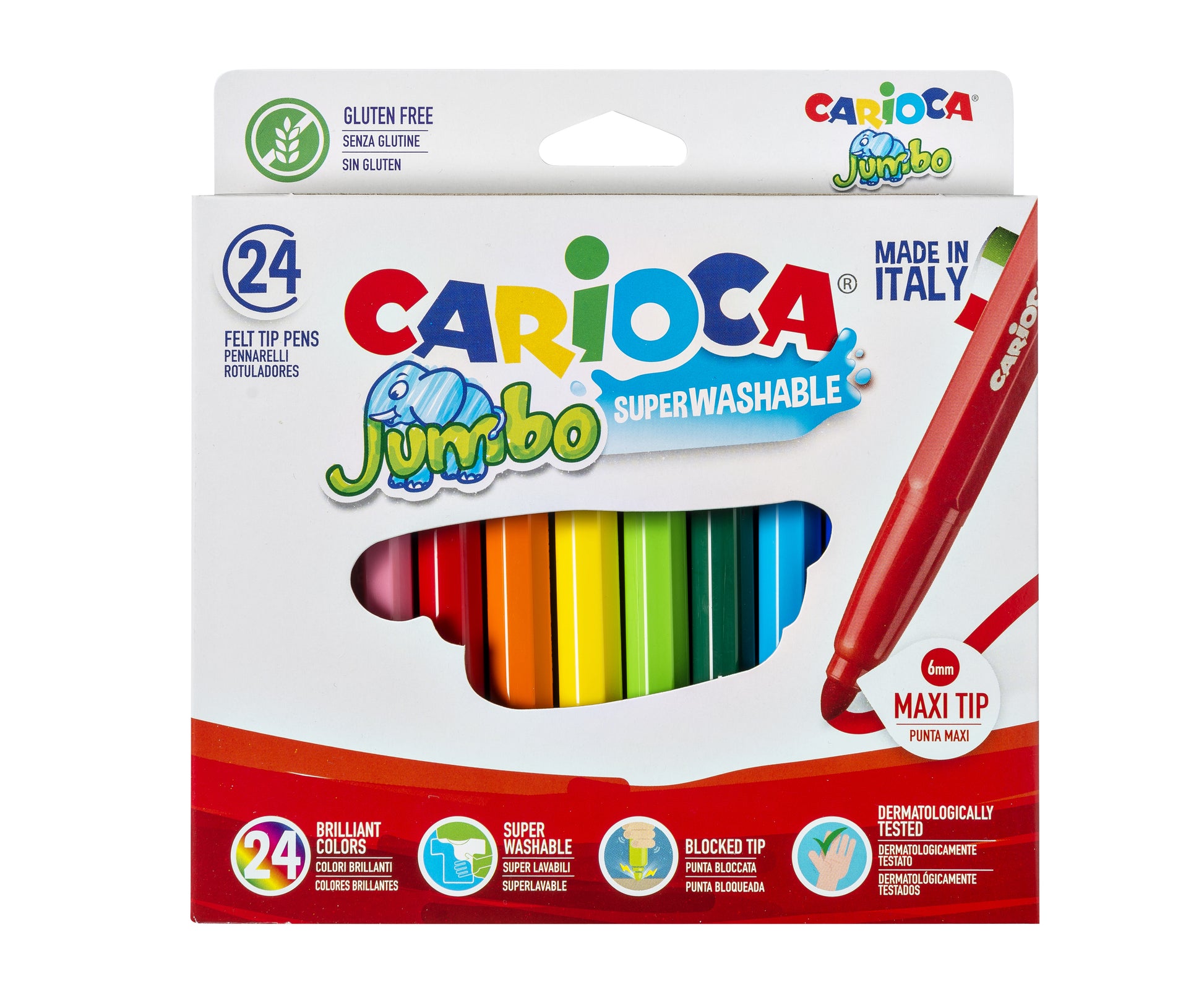 Viltstift Carioca Jumbo Maxi Assorti 24 Stuks