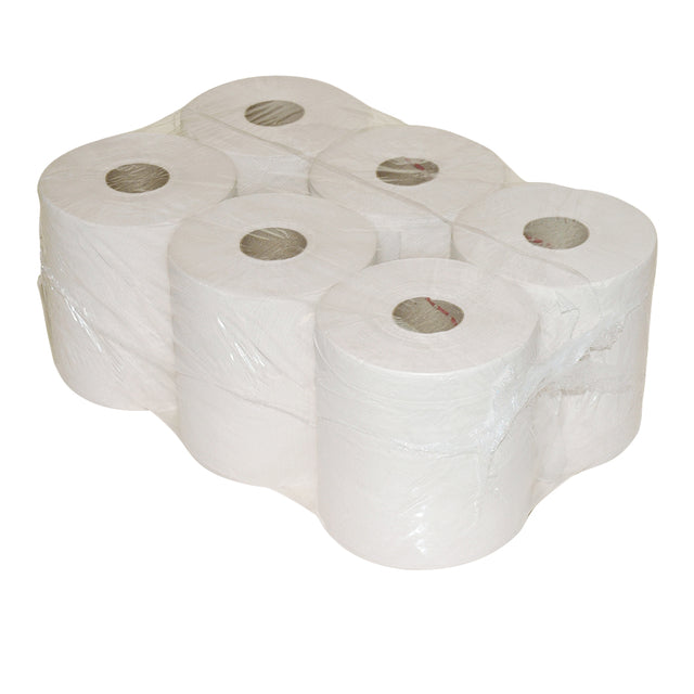 Poetspapier Euro Products M1-V1 2-laags wit 380 meter - 2