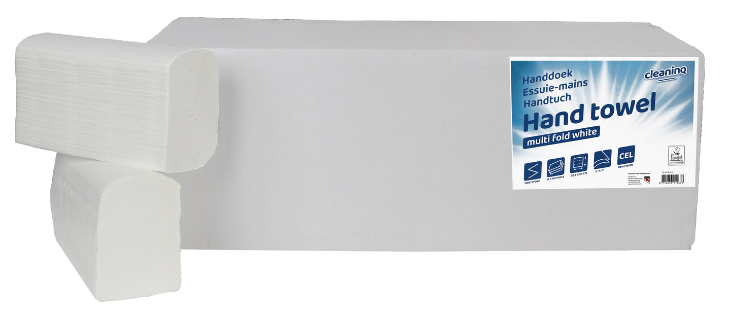 Handdoek Cleaninq I-vouw 2-laags wit - 2