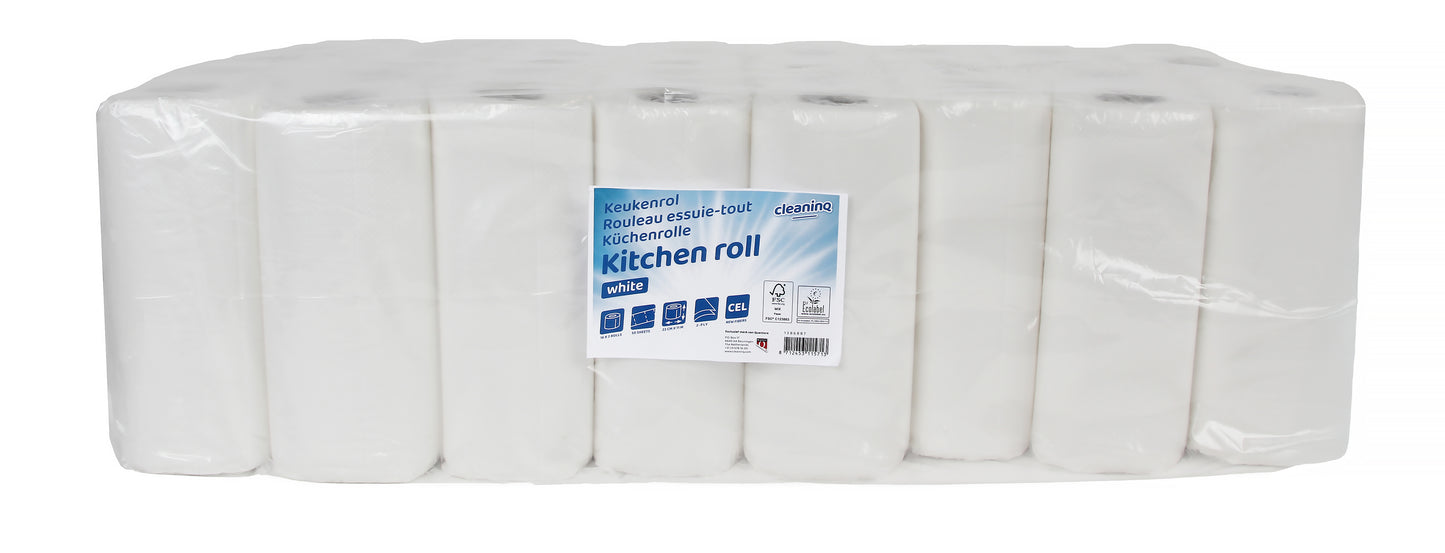 Keukenrol 2-laags Wit 50 Vel (22x23cm) 16 Pak