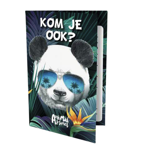 Uitnodigingen Panda 13,5x9 cm voor feestelijke gelegenheden