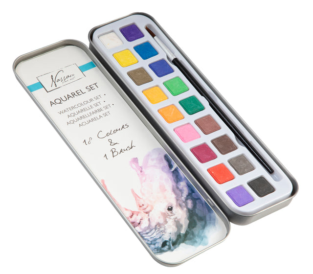 Aquarelverf Nassau Art 18 Kleuren met Penseel - 3