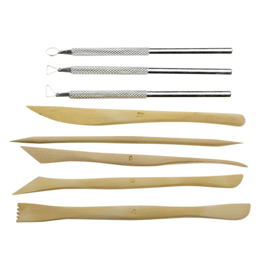Conda Boetseerspatel Set 8 Stuks, Hout en Metaal
