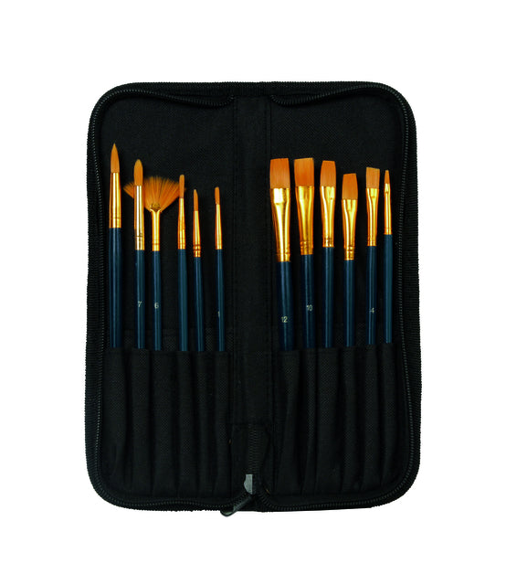Kwasten set Conda 12 stuks synthetisch in etui