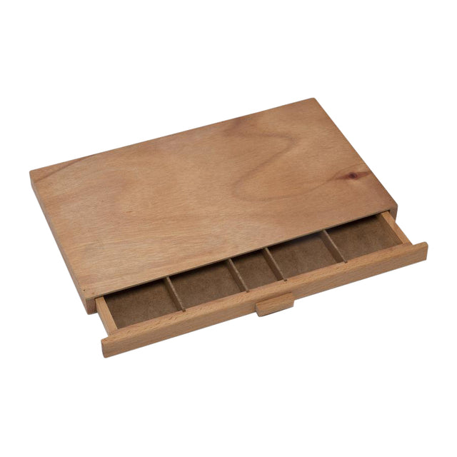 Pastelkist Conda 40x24cm met 1 lade van hout voor potloden en krijt