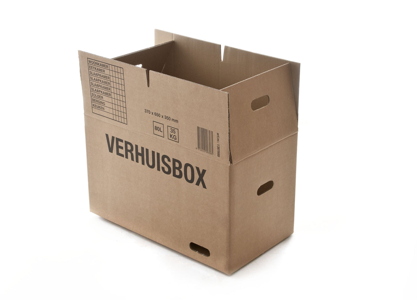 Verhuisdoos IEZZY 370x650x350mm, dubbelgolf bruin, 7mm dik - 2