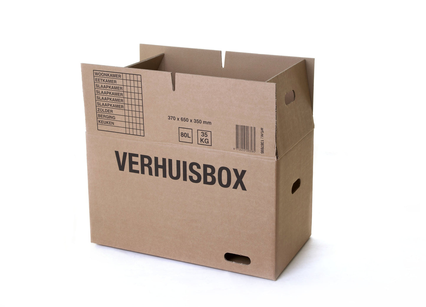 Verhuisdoos IEZZY 370x650x350mm, dubbelgolf bruin, 7mm dik - 3