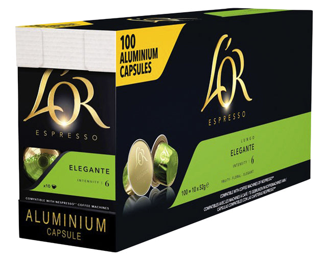L'Or Espresso Lungo Elegante Capsules, 100 stuks