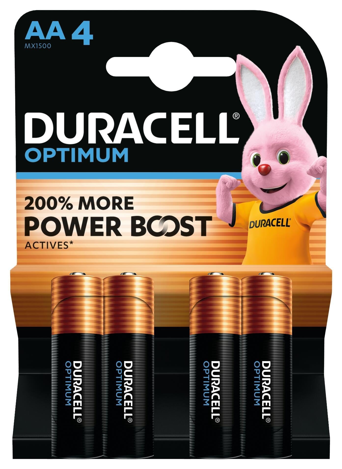 Duracell Optimum AA alkaline batterijen 4 stuks