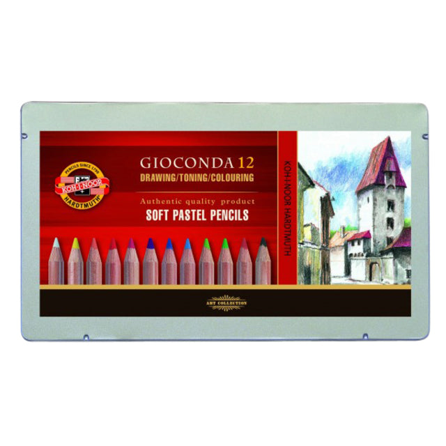 Koh-I-Noor Gioconda Soft Pastelpotloden 12-kleuren assorti