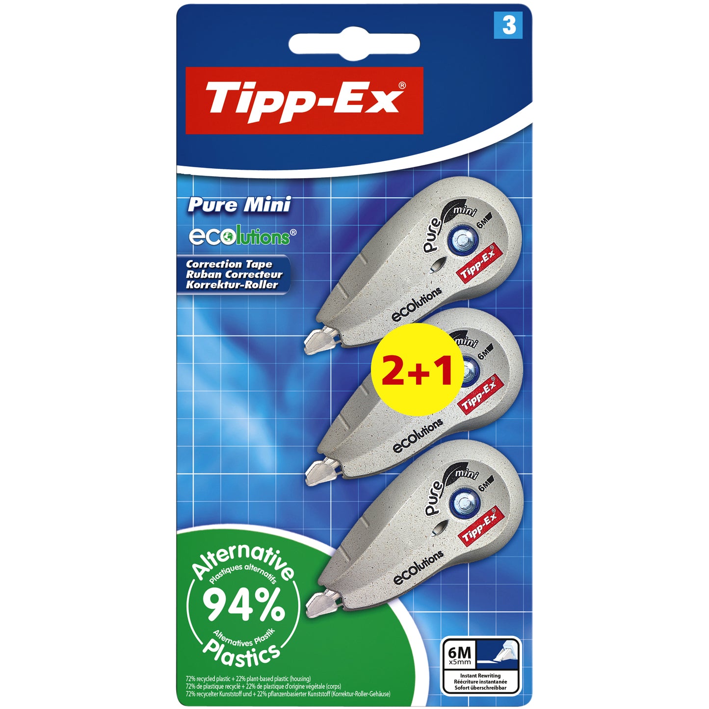 Correctieroller Tipp-Ex mini pure ecolutions 5mm, 6m, gerecycled materiaal