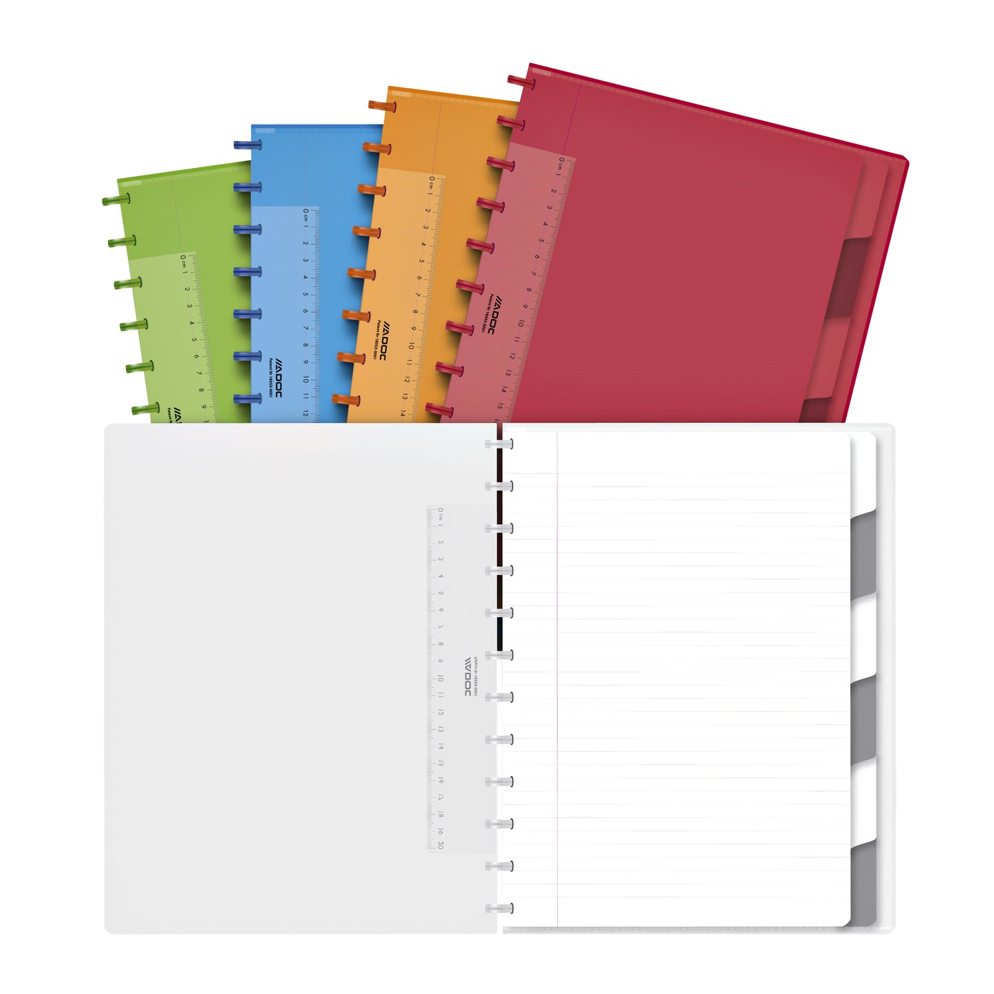 Adoc A4 Lijnschrift 144 pagina's met 6 tabbladen en PP-kaft