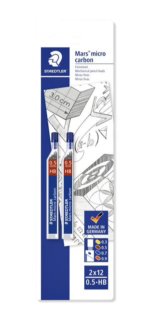 Staedtler Mars Micro Carbon HB 0.5mm Fijnstift, Voor Papier en Kalkpapier