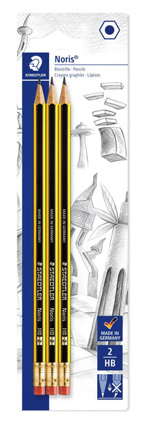 Potlood Staedtler Noris HB met Gummetje, Assorti