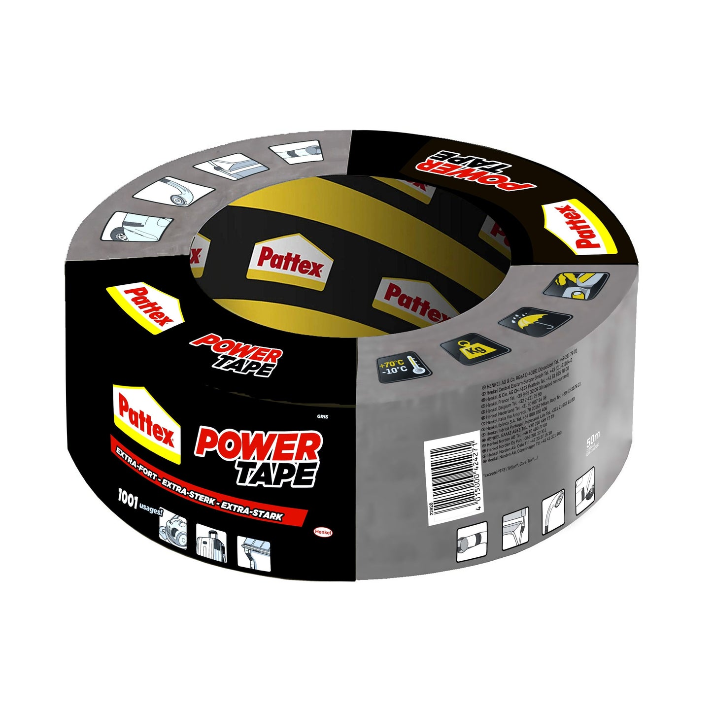 Pattex Power Tape 50mmx50m Grijs Waterdichte Krachtband - 3