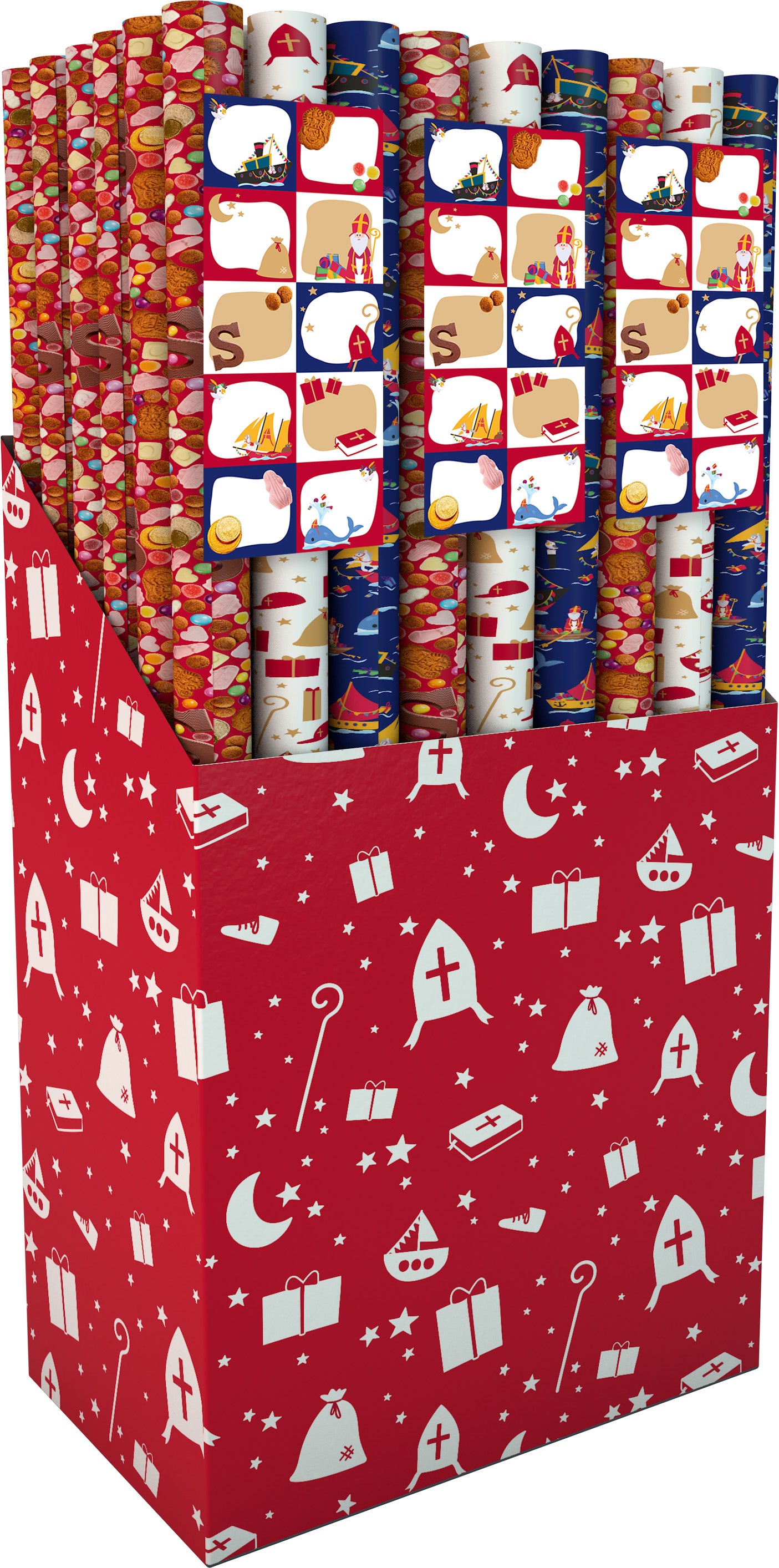 Inpakpapier Sint 200x70cm met Stickervel