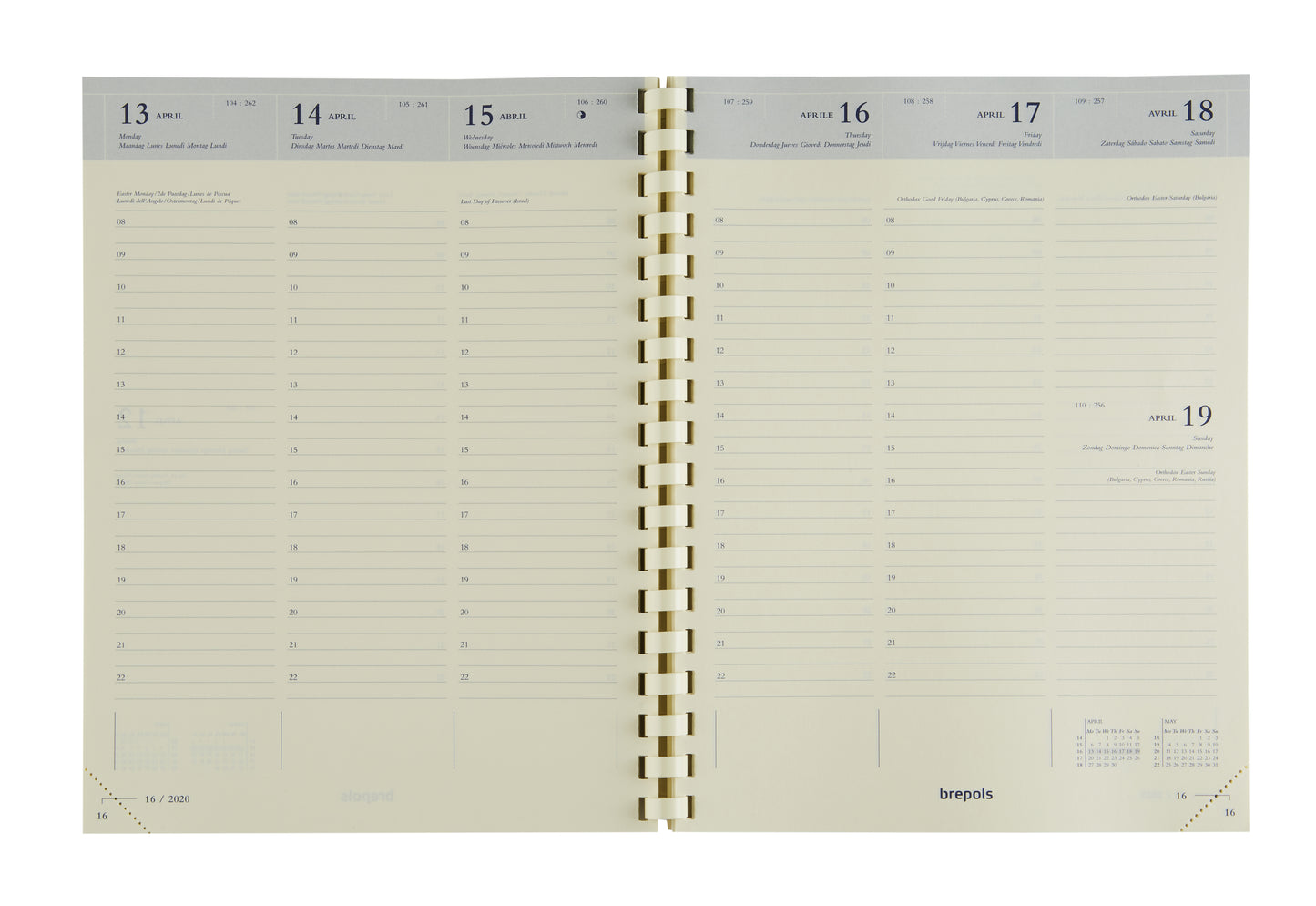 Agenda 2025 Brepols Timing Palermo 7d/2p spiraal, 16,8x22 cm - 2