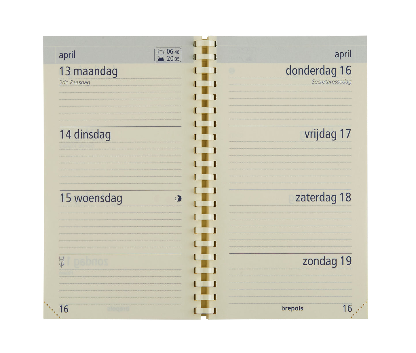 Agenda 2025 Brepols Opt Pocket Palermo, 1 week per 2 pagina’s, 9x16cm - 2