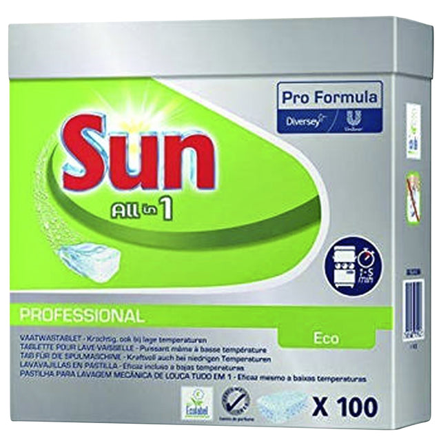 Sun All-in-One Eco Vaatwastabletten 100 stuks - Milieuvriendelijk en krachtig
