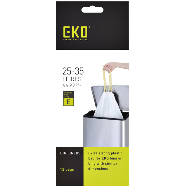 Afvalzak EKO MDPE type E 55x70cm 25-35L wit - 2