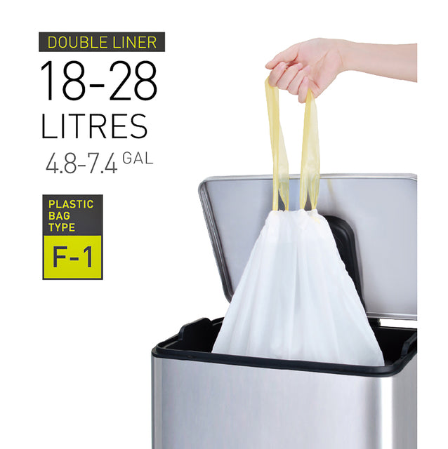 Afvalzak EKO MDPE type F1 49x68cm 18-28L wit