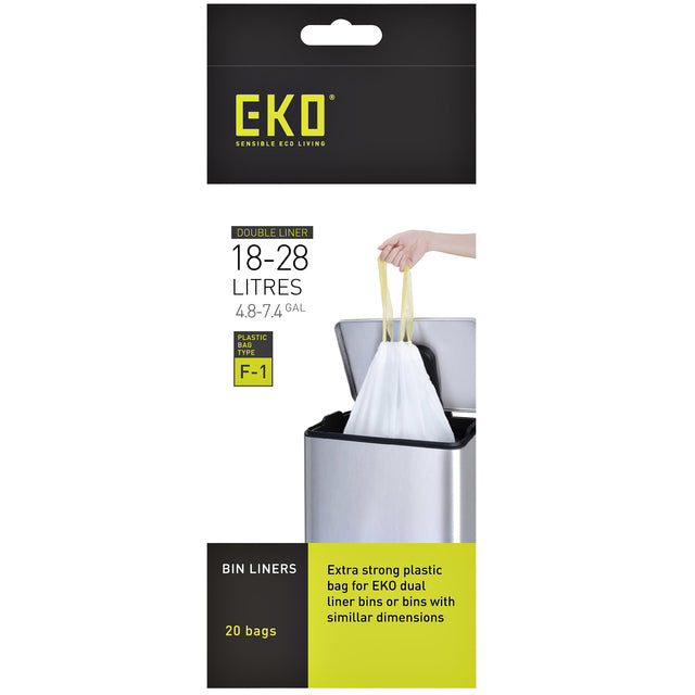 Afvalzak EKO MDPE type F1 49x68cm 18-28L wit - 2