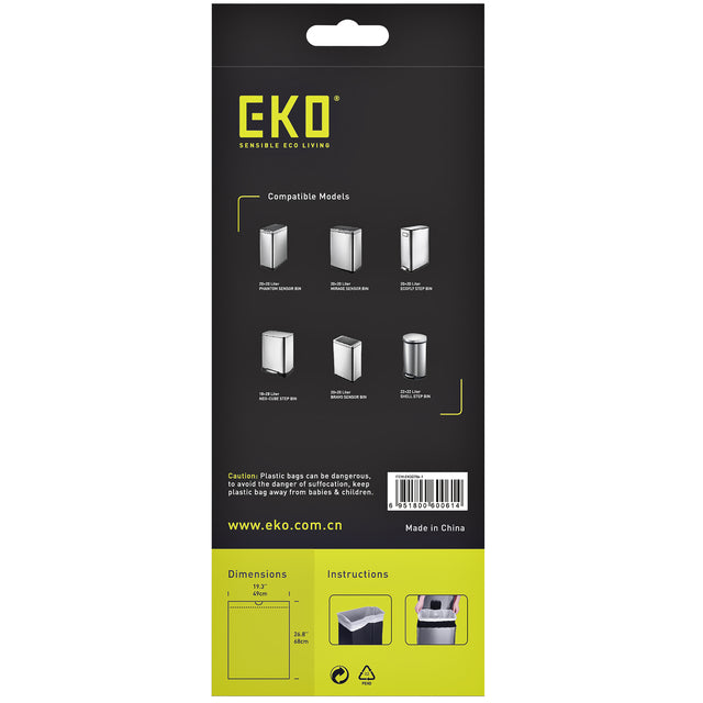 Afvalzak EKO MDPE type F1 49x68cm 18-28L wit - 3