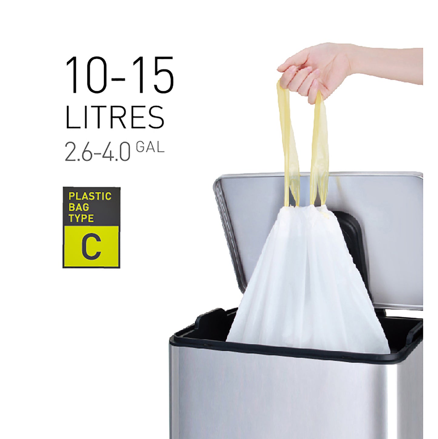 Afvalzak EKO MDPE Type C 45x50cm 10-15L wit