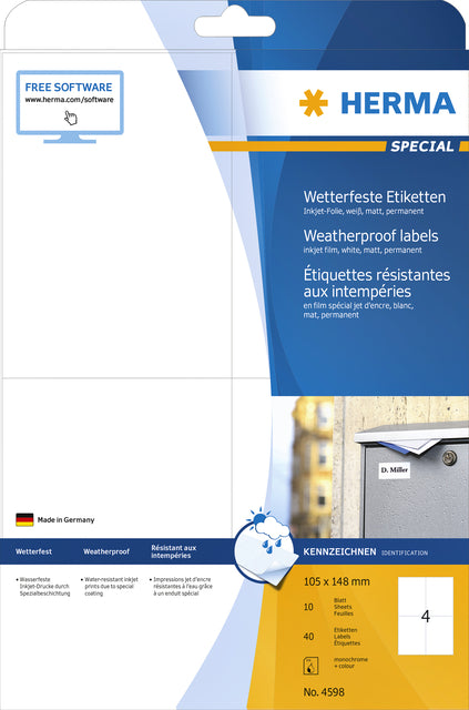 HERMA 4598 Weerbestendige A4 folie etiketten 105x148mm 40 stuks - 3