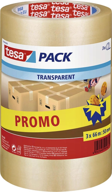 Tesapack Transparante Verpakkingstape 66mx50mm