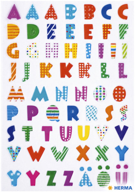 HERMA Kleurrijke zelfklevende etiketten met stone letters, 1 set