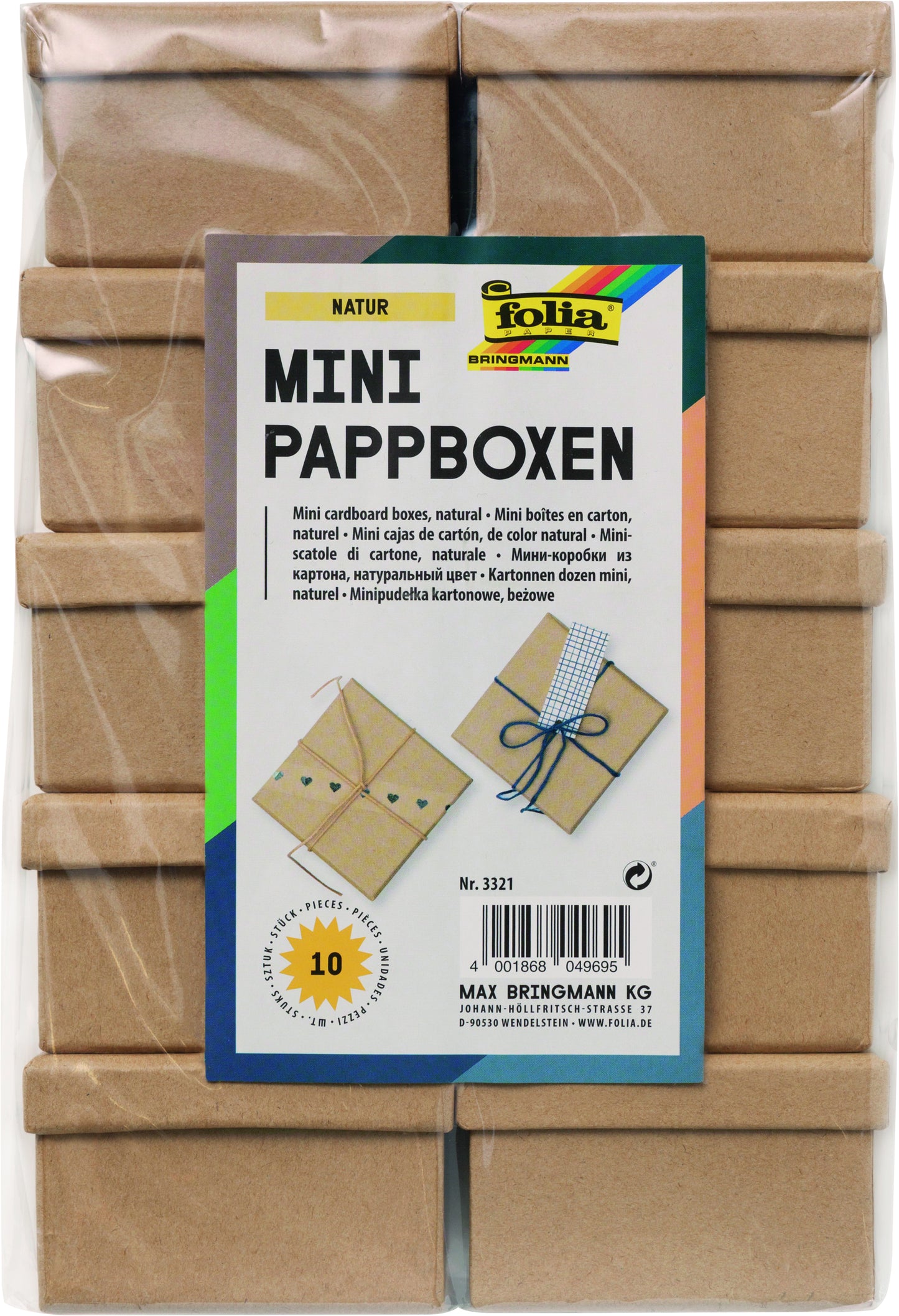 Folia Kartonnen Dozen Mini 7,5x7,5x4,5cm 10 Stuks