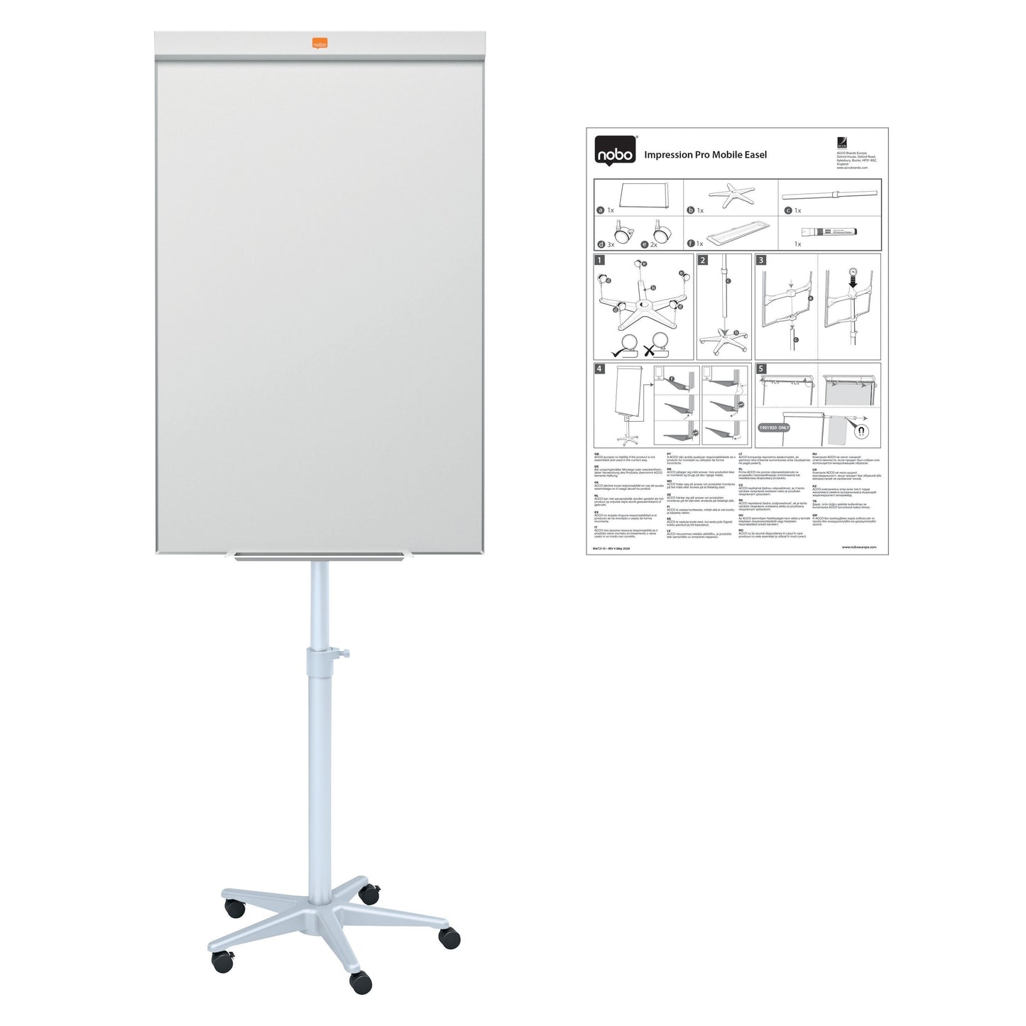 Flipover Nobo Mobiel Retailverpakking, Magnetisch Staal - 2
