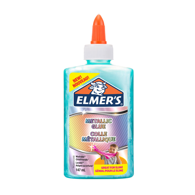 Elmer's Kinderlijm 147 ml metallic blauw, glanzende slijm en kunstwerken - 5