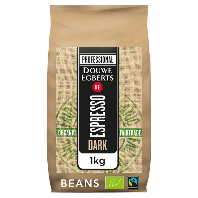 Koffie Douwe Egberts Espresso Bonen Dark Organic Fairtrade