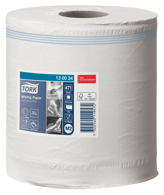 Poetspapier Tork M2 centerfeed wit 165 m - 2