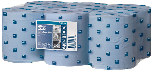 Poetspapier Tork Wiping Plus M2 blauw 6 rollen 157 m - 3