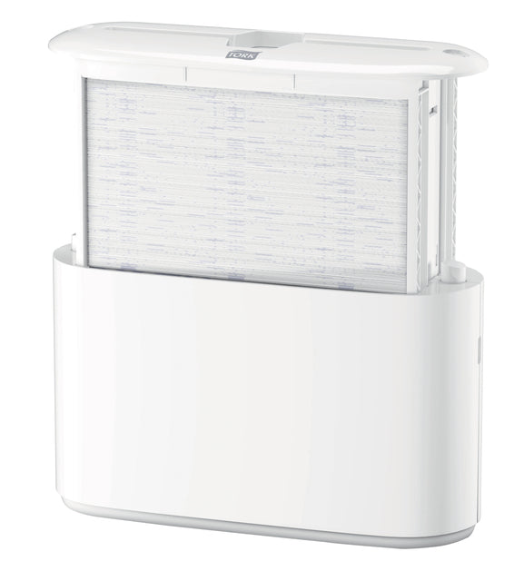 Handdoekdispenser Tork H2 multifold wit, compact en hygiënisch - 3