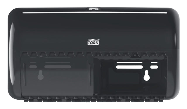 Toiletpapierdispenser Tork T4 twin verticaal zwart - 2