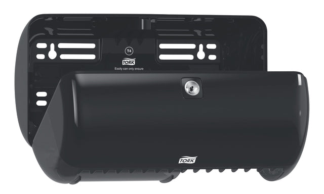 Toiletpapierdispenser Tork T4 twin verticaal zwart - 4