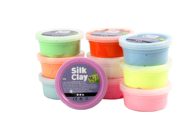 Silk Clay Basic 10x40 gram in 10 neonkleuren