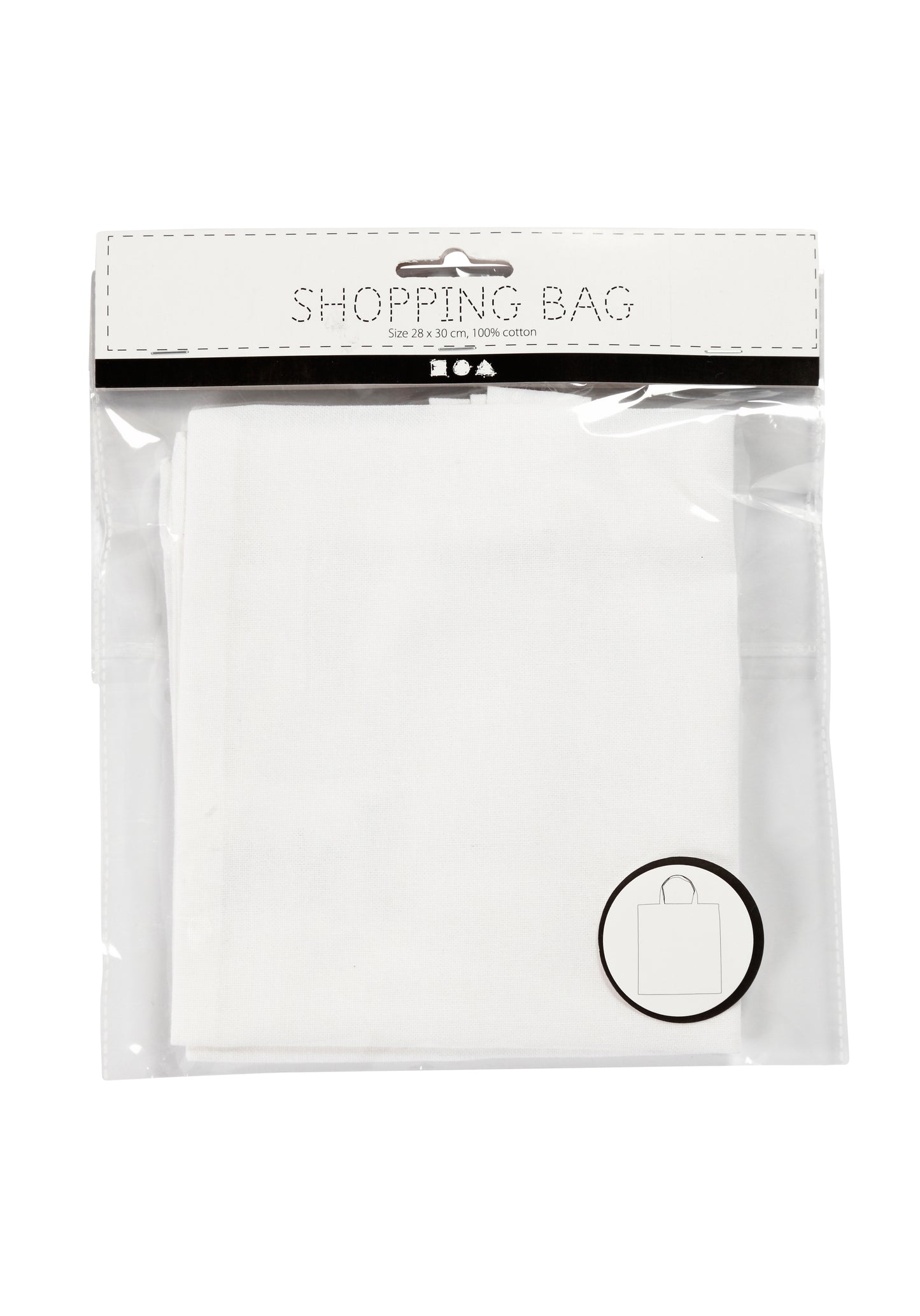 Katoenen tas Creativ Company 28x30cm met hengsels, wit