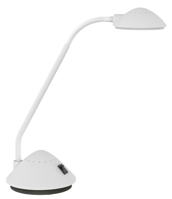 Bureaulamp Maul Arc LED wit met energiezuinige verlichting