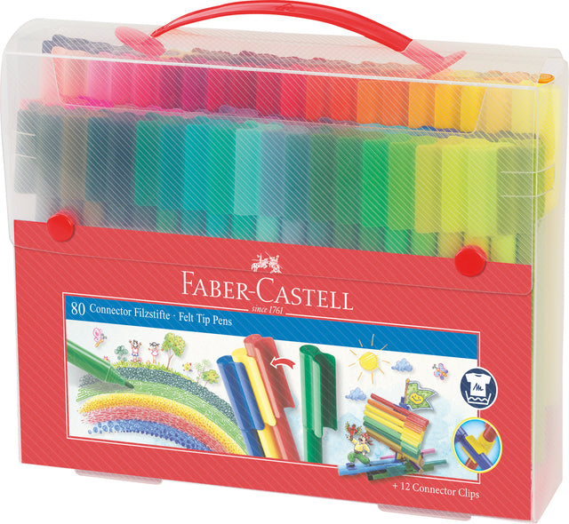 Faber-Castell Connector Kleurstiften Cadeauset, 80 Stuks