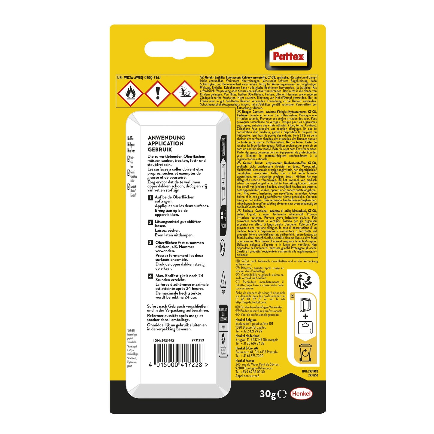 Pattex Schoenlijm 30 gram, voor leer, rubber en plastic - 3