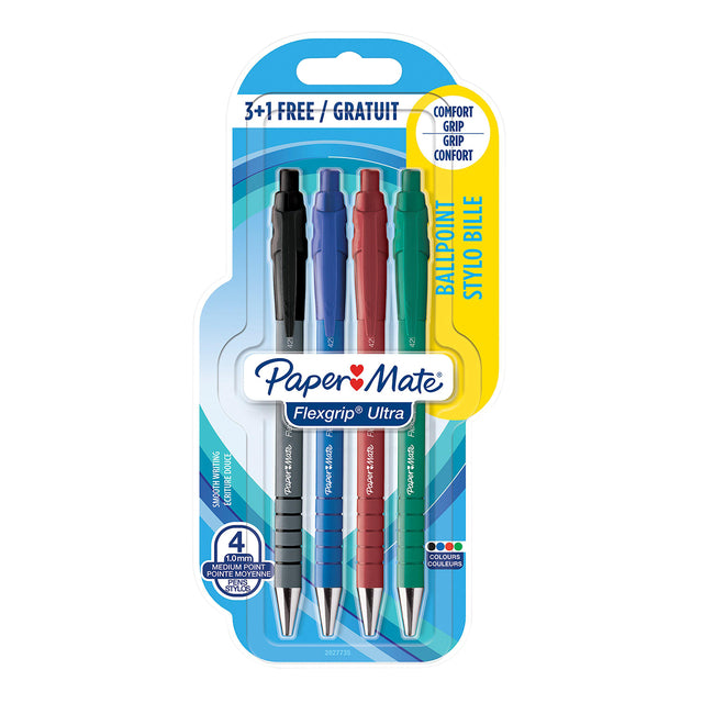 Papermate Flexgrip Ultra Retractable balpen 1,0 mm zwart