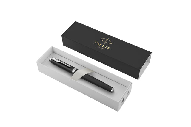Parker IM CT mat zwart met verchroomde details en betrouwbare penpunt